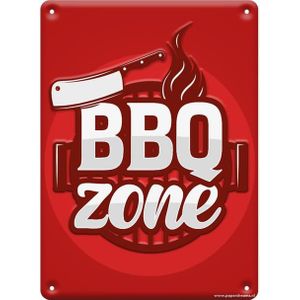 Tekstbord metaal - BBQ zone