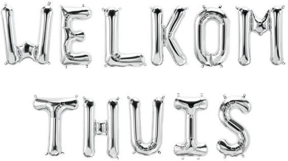 Silberne Ballons Set Willkommen Zuhause 1.9m