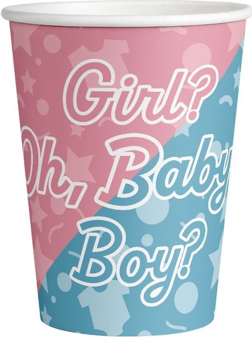 Gender Reveal Bekers 9cm 8st