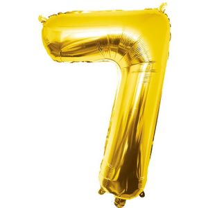 7 Jaar Cijfer Ballon Goud Leeg 86cm