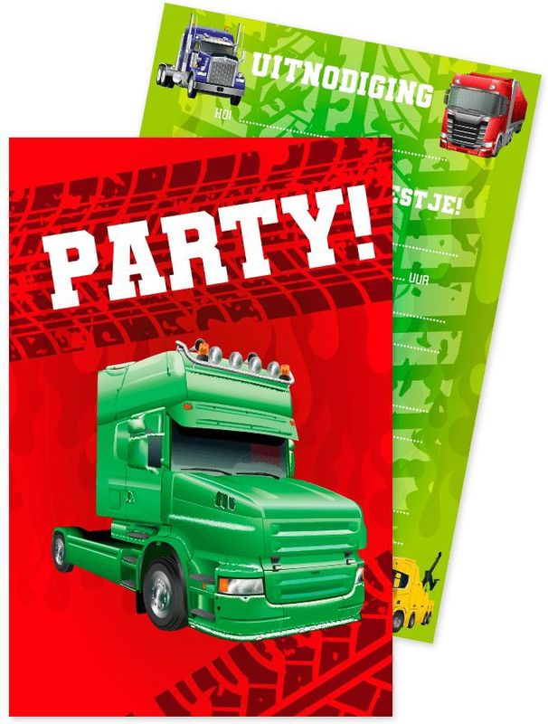 Party Uitnodigingen Trucks 16cm