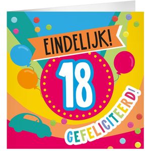 Verjaardagskaarten - Meerkleurig - Papier - XL 18 Jaar