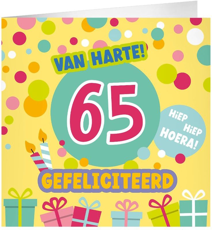 65 Jaar Wenskaart 23cm