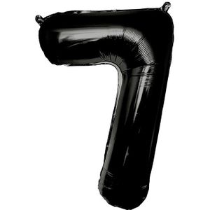 7 Jaar Cijfer Ballon Zwart 86cm
