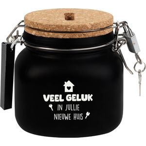 Zwarte Spaarpot Nieuw Huis 12,5cm
