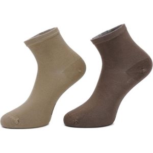 Boru - Bamboo 2-pak Quarter Sokken - Beige - Bamboe - Dames en Heren
