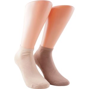 Boru Bamboo Biker Met Badstof Sokken Donker Beige 2-pack