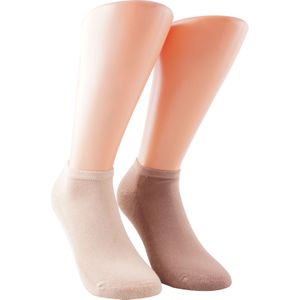 Boru Bamboo Short Met Badstof Sokken Donker Beige 2-pack