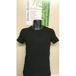 Boru Bamboe heren shirt ronde hals zwart