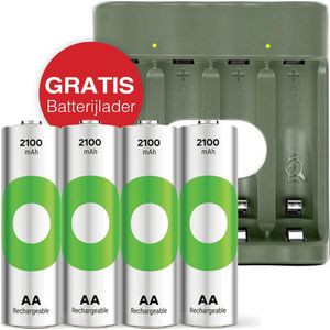 GP - ReCyko Everyday Charger - Oplader - Inclusief 4x AA 2100mAh Batterijen - USB