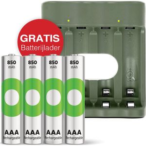 GATIS - Lader Promo - 4 x GP Recyko AAA 850 mAh Oplaadbare Batterijen