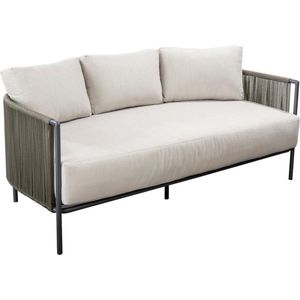 Umi sofa 3 seater aluminium black/rope grey - Yoi