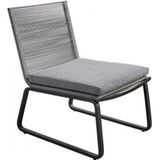 Yoi - Kome lounge chair alu black/rope dark grey/kurai