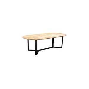 Kaihou table 260x122cm. oval alu black/teak - Yoi