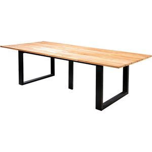 Kaihou table 300x100cm. alu black/teak - Yoi