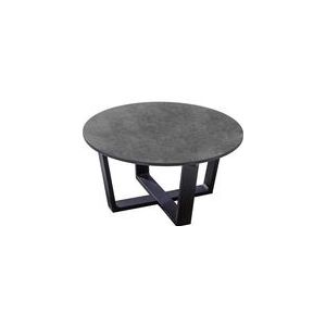 Teeburu coffee table 60x31cm. alu black/concrete - Yoi