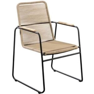 Yoi - Wasabi stackable dining chair alu black/rope natural