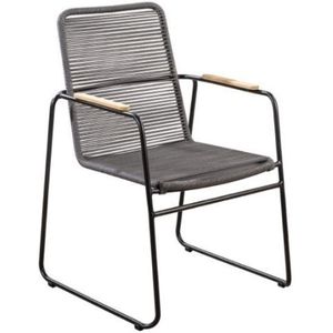 Yoi - Wasabi stackable dining chair alu black/rope dark grey