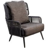 Yoi - Tsubasa lounge chair alu black/rope black/soil