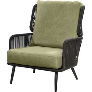 Tsubasa lounge chair alu black/rope black/emerald green - Yoi