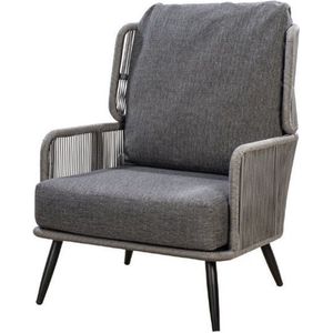 Yoi - Tsubasa lounge chair alu black/rope dark grey/panther black