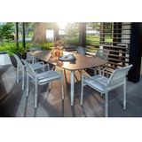 Sashimi dining table 238x110 cm oval aluminium salix/vulcano - Yoi