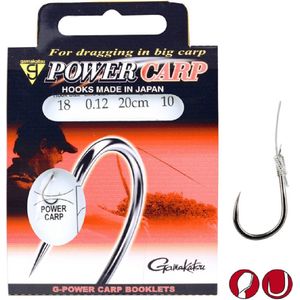 Gamakatsu Onderlijnen Power Carp Barbless 20cm (10 pcs) Maat : 20cm - haak 16 - 0,14mm