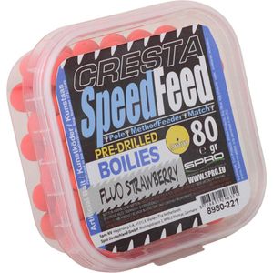 Cresta Speedfeed Boilies | Fluo Strawberry | 9mm | 80g