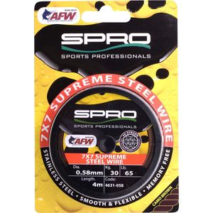 Spro 7x7 Supreme Steel Wire 4m Maat : 65lb - 0.58mm - 30 kilo