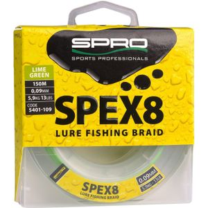 Spro Spex8 Braid Lime Green (150m) Maat : 0.12mm (8.2kg)