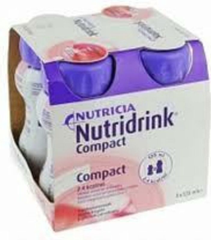 Nutridrink Compact Aardbei 125 ml 4 Stuks