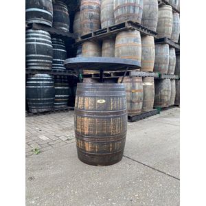 Bartafel Whisky 190l. ""Lowland"" houten blad XL, geborsteld, geschuurd, geolied / Statafel / Eikenhout / Whiskyvat