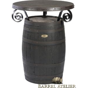 Bartafel Whisky 190l. ""Islay Oak"" donker, houten blad en krullen