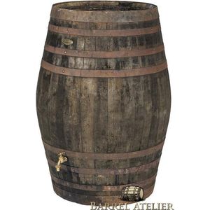 Houten Regenton ""Port"" 500 L., incl. kraan en vulgat boven in de deksel