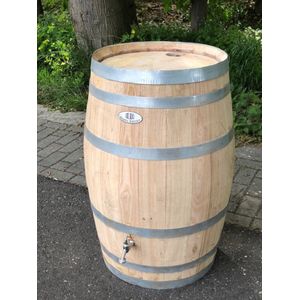 Houten Regenton ""naturel"" 50 L. incl. kraan en vulgat in de deksel / Kastanje hout / Wijnvat regenton