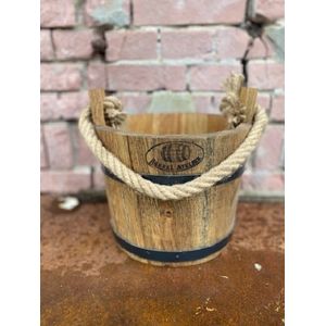 Eiken houten Emmer ""Dark oil"" met Touw / 5 liter