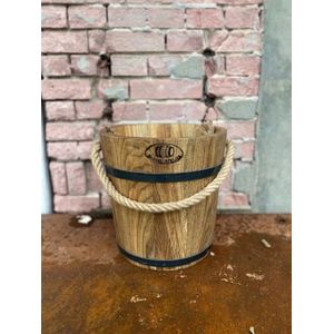 Eiken houten Emmer ""Dark oil"" met Touw / 10 liter