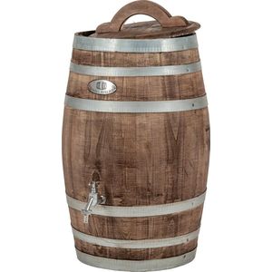 Regenton nieuw ""Brown"" 100 l. incl. kraan, los deksel, handvat en gat voor de vulautomaat / Houten Regenton / Bruin