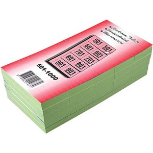 Garderobeblokken nummers van 501 t.e.m. 1.000,  - Groen