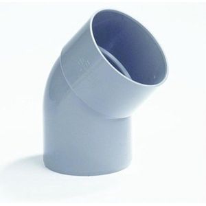 Dyka Bocht 1x lijmmof 1x spie 45° PVC keurmerk BRL52100 75mm