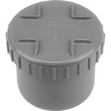 Dyka - Eindstuk - PVC - Grijs - Met Schroefdeksel
