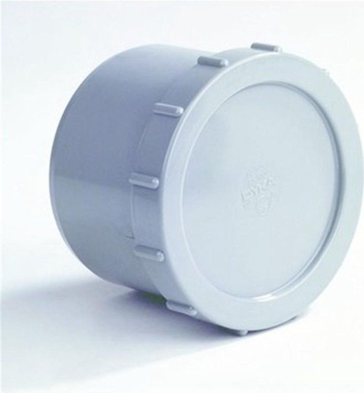 Dyka - Eindstuk - PVC - Grijs - Met Schroefdeksel