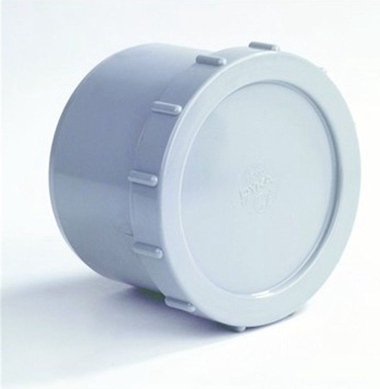 Dyka - Eindstuk met Schroefdeksel - PVC - Grijs - Diameter 125mm