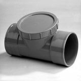 Dyka - Ontstoppingsstuk - Grijs - PVC - 2x Lijmmof en Schroefdeksel