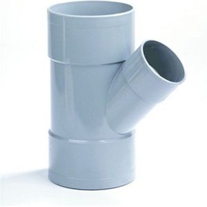 Dyka Verloop T-stuk 3x lijmmof 45° PVC keurmerk BRL52100 110 x 50mm