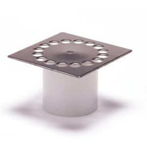 Van den Berg doucheput 146 x 146 mm rvs met flens met adapter 50mm