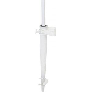 Fleau Goods Parasolhouder - Parasol - Prik - Grondanker - Grondboor - Strand - Wit - Kunststof - 44 cm - Schroef