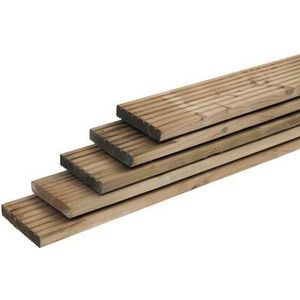 Vlonderplank Met Profiel Pefc Geimpregneerd Hout 2,8x14,5x300cm