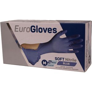 Eurogloves - Soft-nitril - Wegwerphandschoenen - Blauw - 100 Stuks