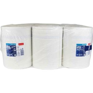 Voordeelverpakking 3 X Tork Wiping Centerfeed Poetspapier Advanced, 1-laags, wit M2, 275mtr/24,5cm, 6 rol (100134)